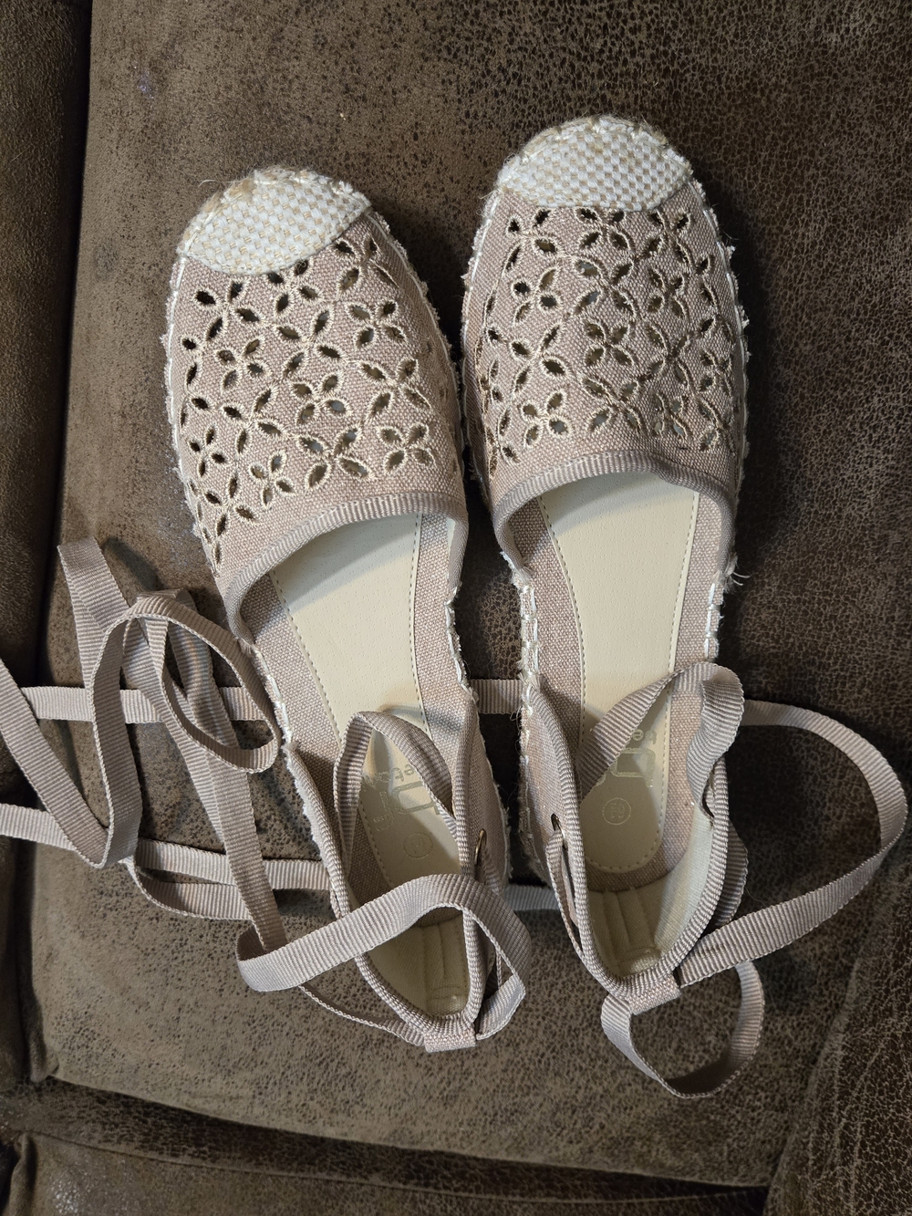 BF Betani Women’s Espadrille Wedge Sandals - Taupe Size 6.5 - Picture 2 of 16